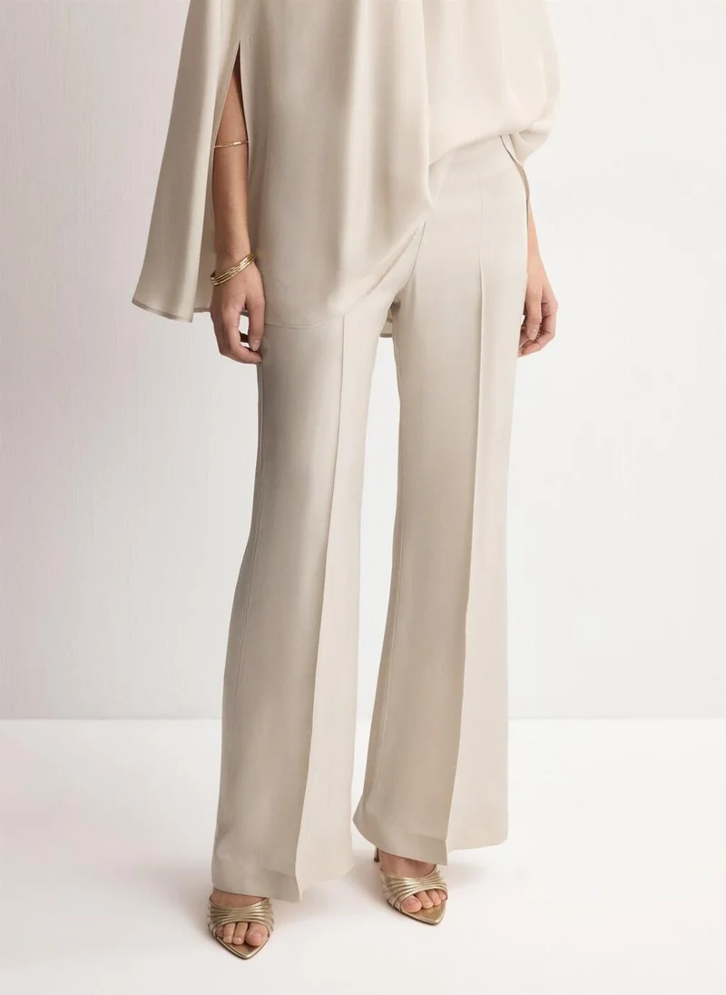 مانجو High-waist straight trousers